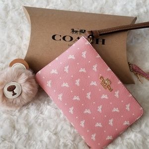 Coach Corner Zip Wristlet Butterfly